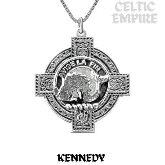 Kennedy Family Clan Crest Celtic Cross Pendant Scottish