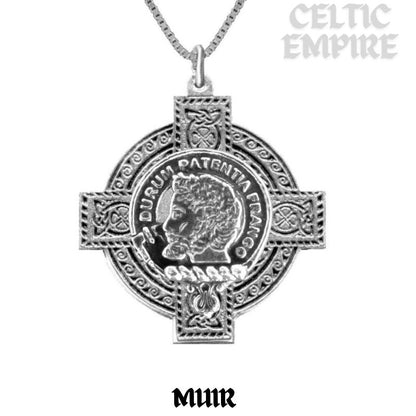 Muir Family Clan Crest Celtic Cross Pendant Scottish