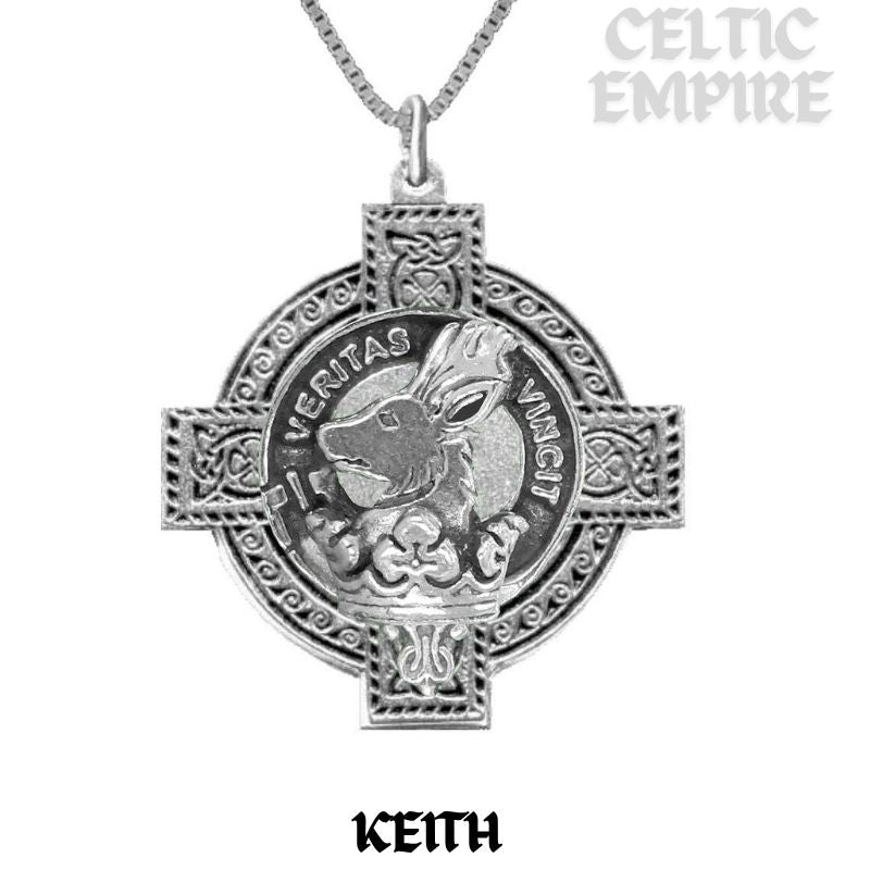 Keith Family Clan Crest Celtic Cross Pendant Scottish