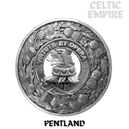 Pentland Family Clan Badge Scottish Plaid Brooch