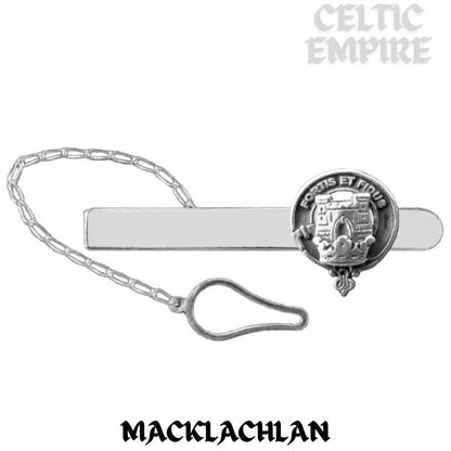 MacLachlan Family Clan Crest Scottish Button Loop Tie Bar Sterling silver