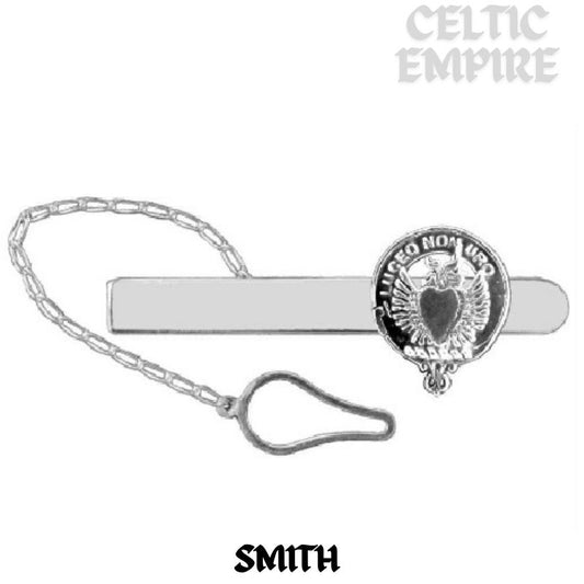 Smith Family Clan Crest Scottish Button Loop Tie Bar ~ Sterling silver