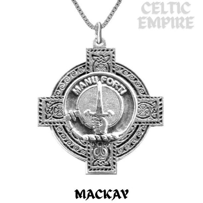 MacKay Family Clan Crest Celtic Cross Pendant Scottish