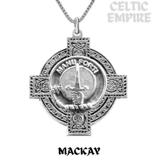 MacKay Family Clan Crest Celtic Cross Pendant Scottish