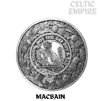 MacBain Family Clan Badge Scottish Plaid Brooch