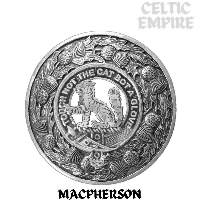 MacPherson Family Clan Badge Scottish Plaid Brooch