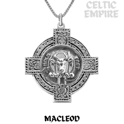 MacLeod (Harris) Family Clan Crest Celtic Cross Pendant Scottish