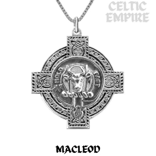 MacLeod (Harris) Family Clan Crest Celtic Cross Pendant Scottish