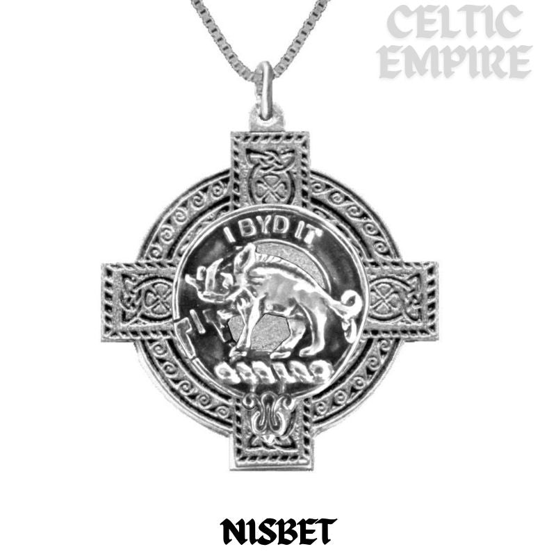 Nisbet Family Clan Crest Celtic Cross Pendant Scottish