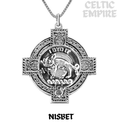 Nisbet Family Clan Crest Celtic Cross Pendant Scottish