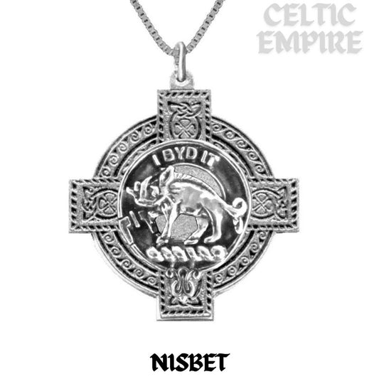 Nisbet Family Clan Crest Celtic Cross Pendant Scottish