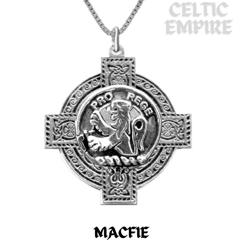 MacFie Family Clan Crest Celtic Cross Pendant Scottish