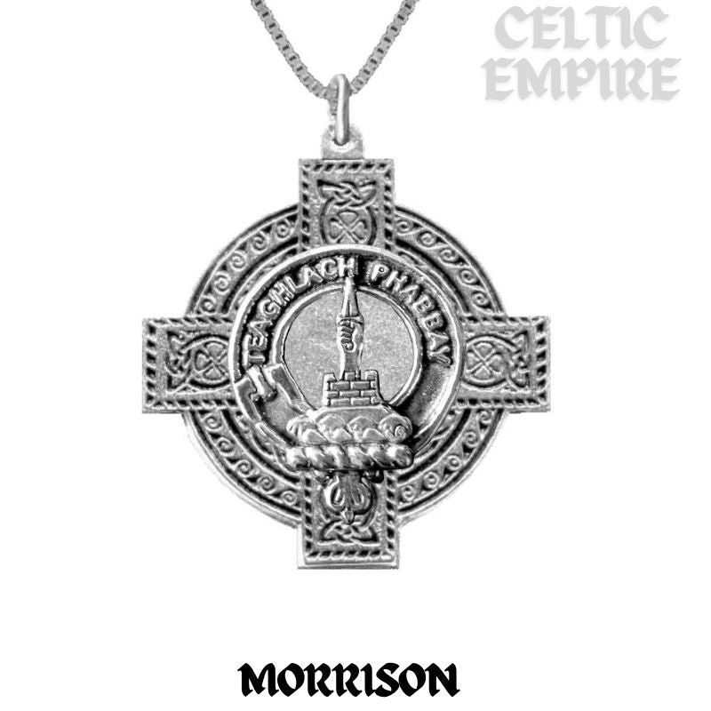 Morrison Family Clan Crest Celtic Cross Pendant Scottish