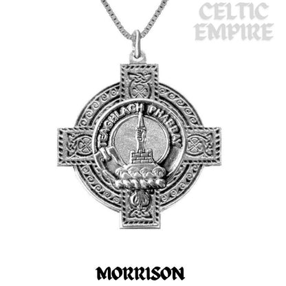 Morrison Family Clan Crest Celtic Cross Pendant Scottish