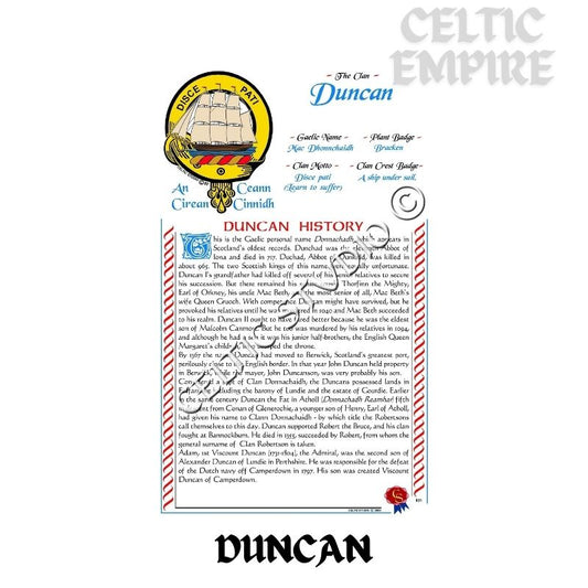 Duncan Scottish Family Clan History