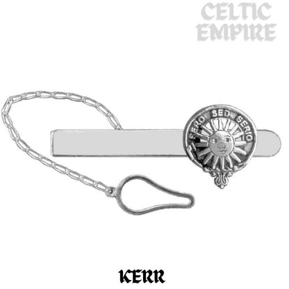 Kerr Family Clan Crest Scottish Button Loop Tie Bar Sterling silver
