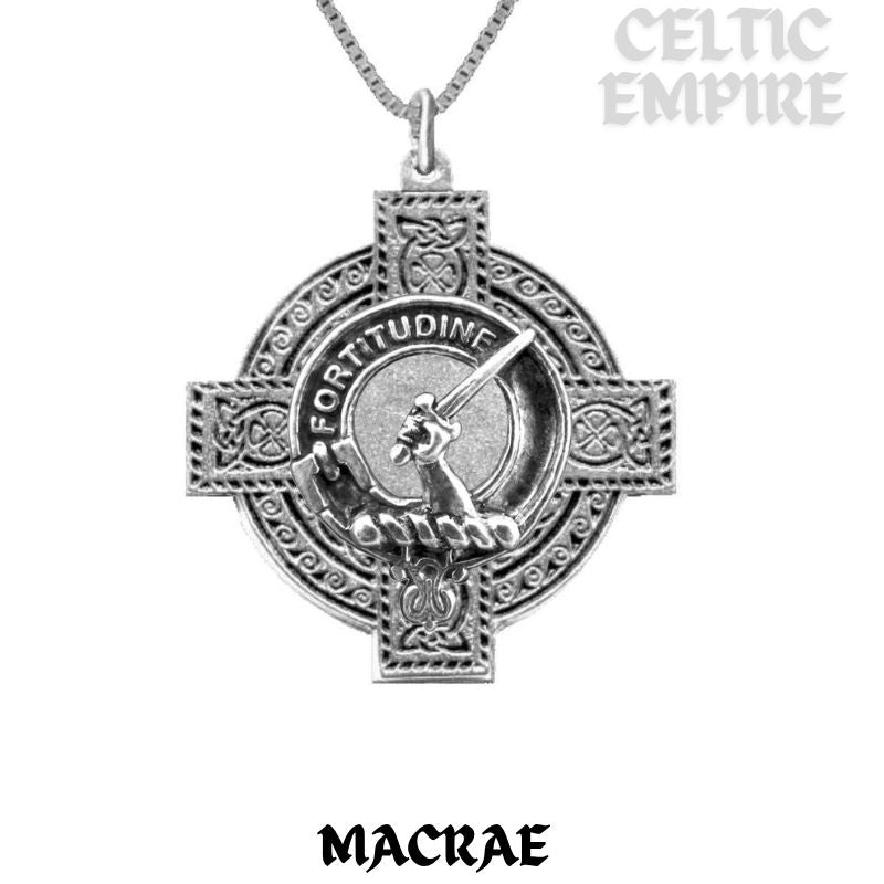 MacRae Family Clan Crest Celtic Cross Pendant Scottish