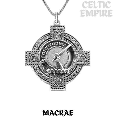 MacRae Family Clan Crest Celtic Cross Pendant Scottish