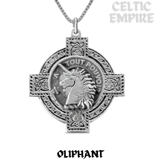 Oliphant Family Clan Crest Celtic Cross Pendant Scottish