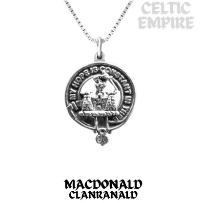 MacDonald Family Clanranald  Family Clan Crest Scottish Pendant