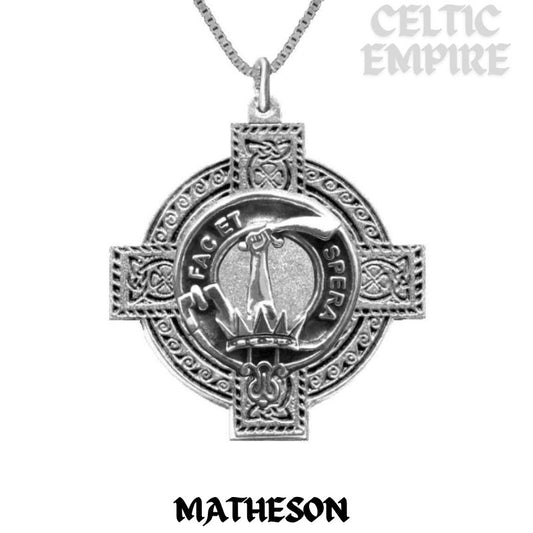 Matheson Family Clan Crest Celtic Cross Pendant Scottish