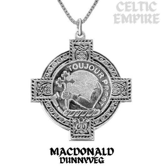 MacDonald (Dunnyveg) Family Clan Crest Celtic Cross Pendant Scottish