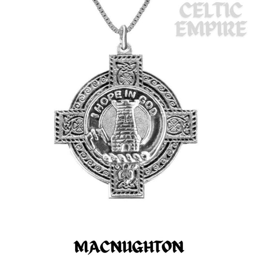 MacNaughton Family Clan Crest Celtic Cross Pendant Scottish