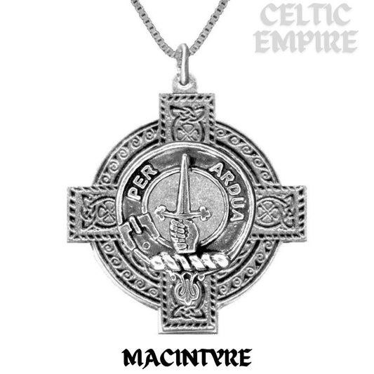 MacIntyre Family Clan Crest Celtic Cross Pendant Scottish