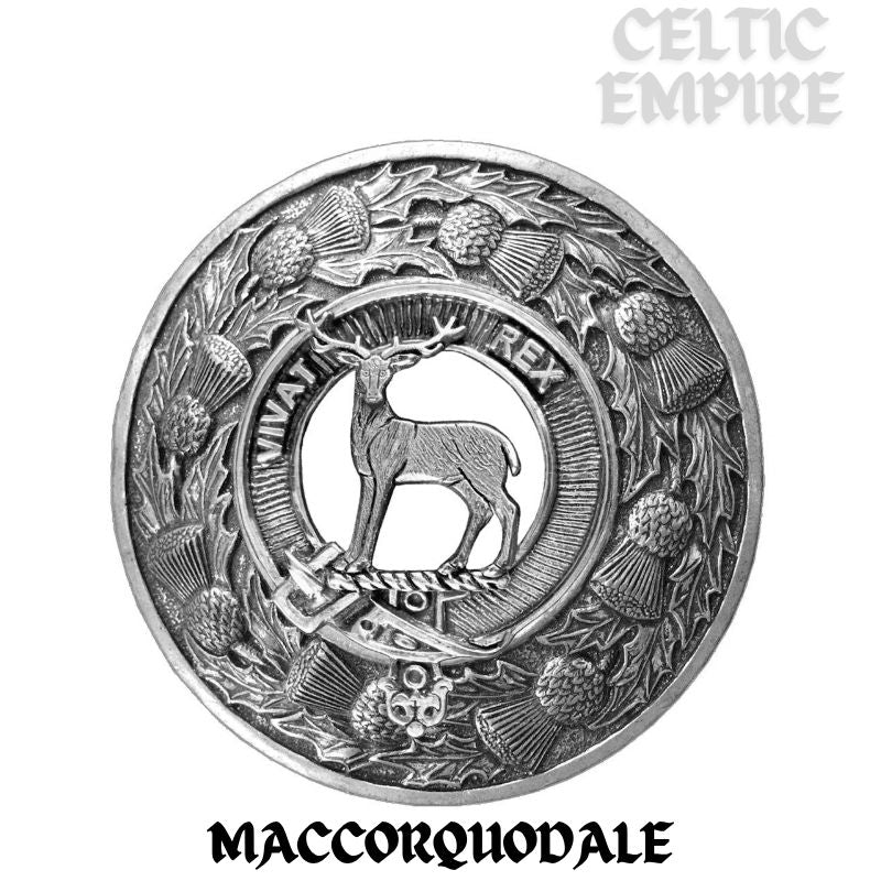 MacCorquodale Family Clan Badge Scottish Plaid Brooch