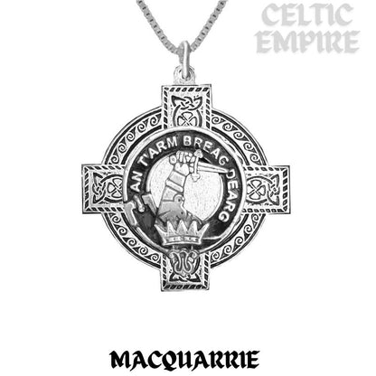 MacQuarrie Family Clan Crest Celtic Cross Pendant Scottish