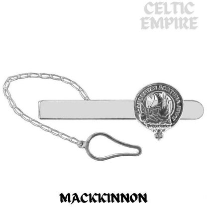 MacKinnon Family Clan Crest Scottish Button Loop Tie Bar Sterling silver
