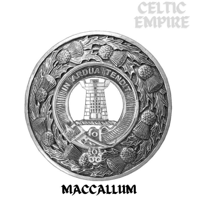MacCallum Family Clan Badge Scottish Plaid Brooch