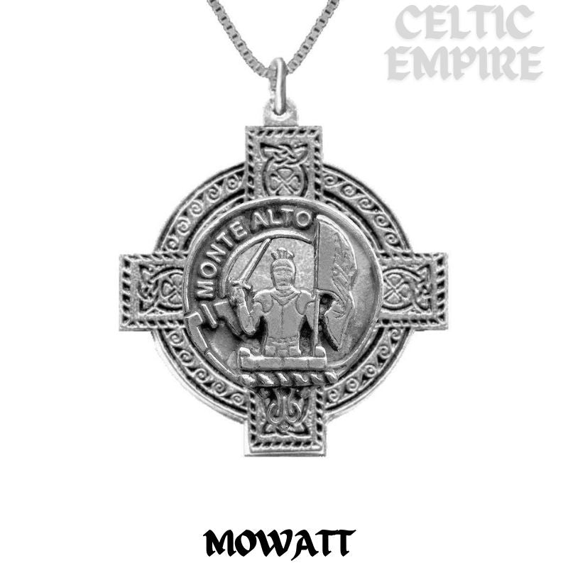Mowatt Family Clan Crest Celtic Cross Pendant Scottish