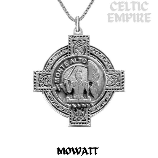 Mowatt Family Clan Crest Celtic Cross Pendant Scottish