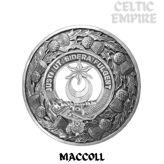 MacColl Family Clan Badge Scottish Plaid Brooch