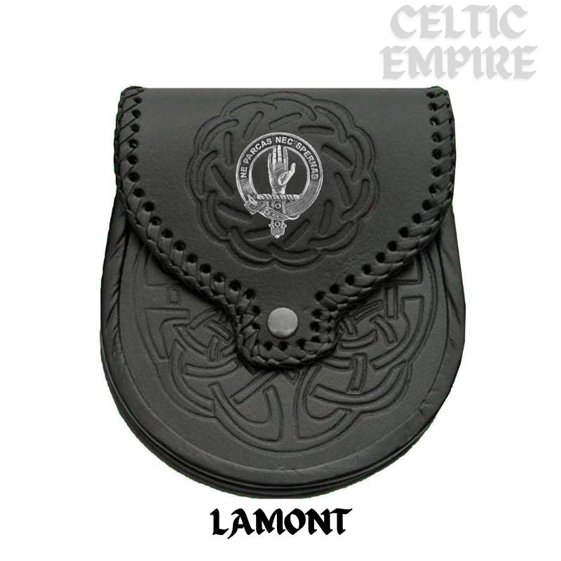 Lamont Scottish Family Clan Badge Sporran, Leather