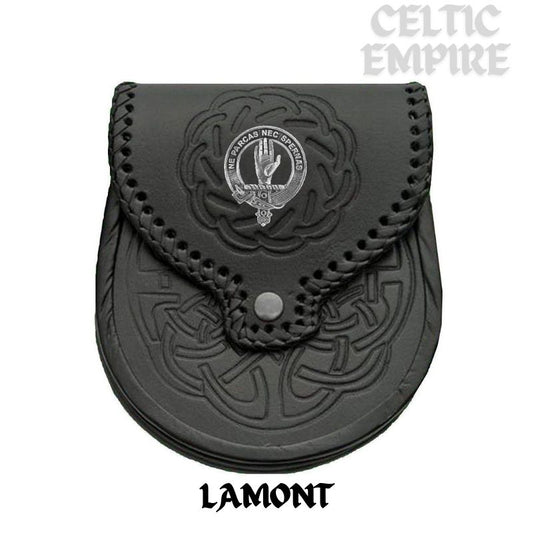 Lamont Scottish Family Clan Badge Sporran, Leather