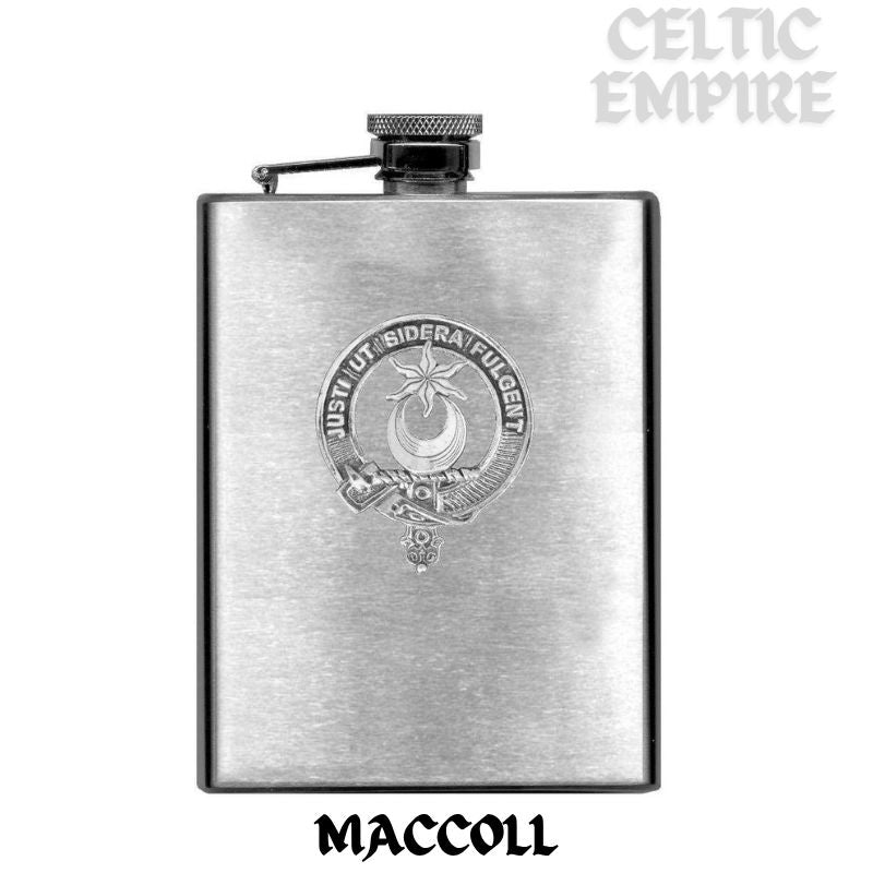MacColl 8oz Family Clan Crest Scottish Badge Stainless Steel Flask