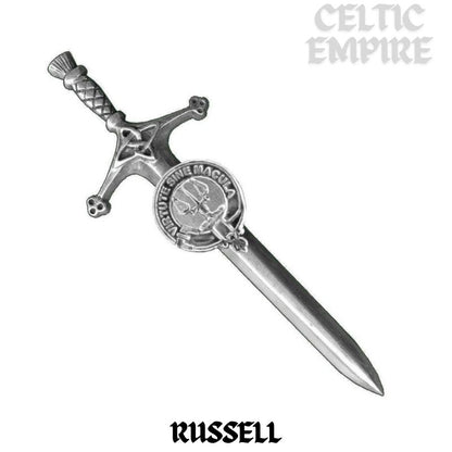 Russell Family Clan Crest Kilt Pin, Scottish Pin