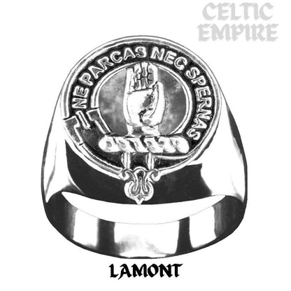 Lamont Scottish Family Clan Crest Ring Sterling Silver and Karat Gold