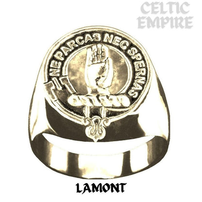 Lamont Scottish Family Clan Crest Ring Sterling Silver and Karat Gold