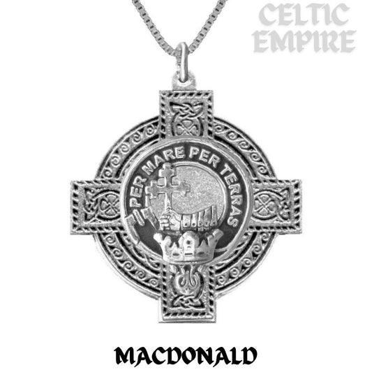 MacDonald (Family Clan Donald) Family Clan Crest Celtic Cross Pendant Scottish