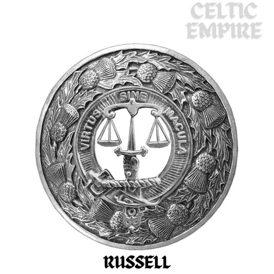 Russell Family Clan Badge Scottish Plaid Brooch