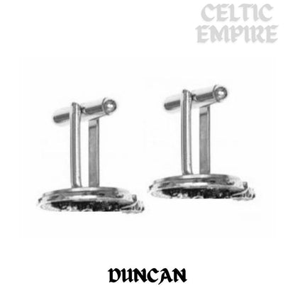 Duncan Family Clan Crest Scottish Cufflinks; Pewter, Sterling Silver and Karat Gold