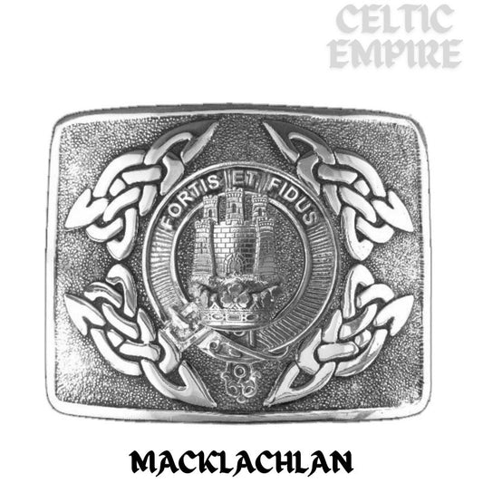 MacLachlan Family Clan Crest Interlace Kilt Belt Buckle