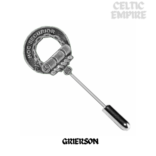 Grierson Family Clan Crest Stick or Cravat pin, Sterling Silver