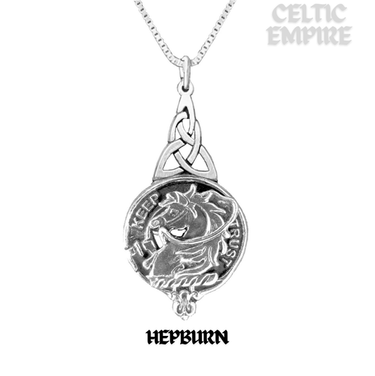 Hepburn Family Clan Crest Interlace Drop Pendant