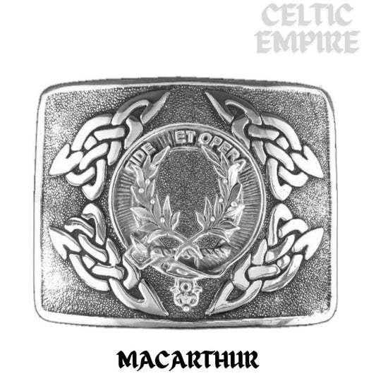 MacArthur Family Clan Crest Interlace Kilt Belt Buckle