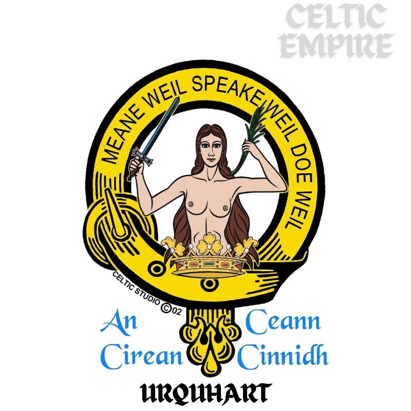 Urquhart Family Clan Crest Scottish Pewter Cap Badge