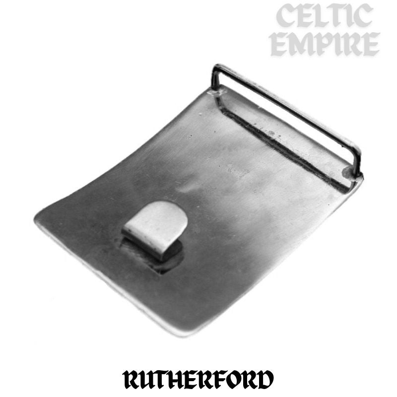 Rutherford Family Clan Crest Interlace Kilt Belt Buckle